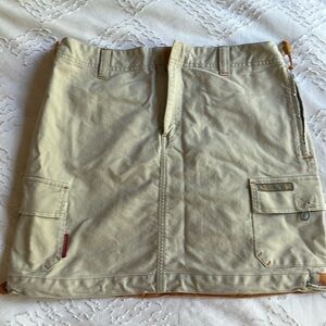 American Eagle Outfitters women’s Jean skirt, tan and orange